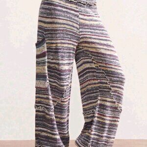 Bohemela Sweater Joggers Striped Womens Large EUC Blue Brown